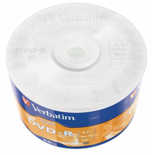 Диск Verbatim DVD-R 4,7Gb 16x DATA LIFE Tape Wrap 50 pcs (43791) (6267030) - изображение 3
