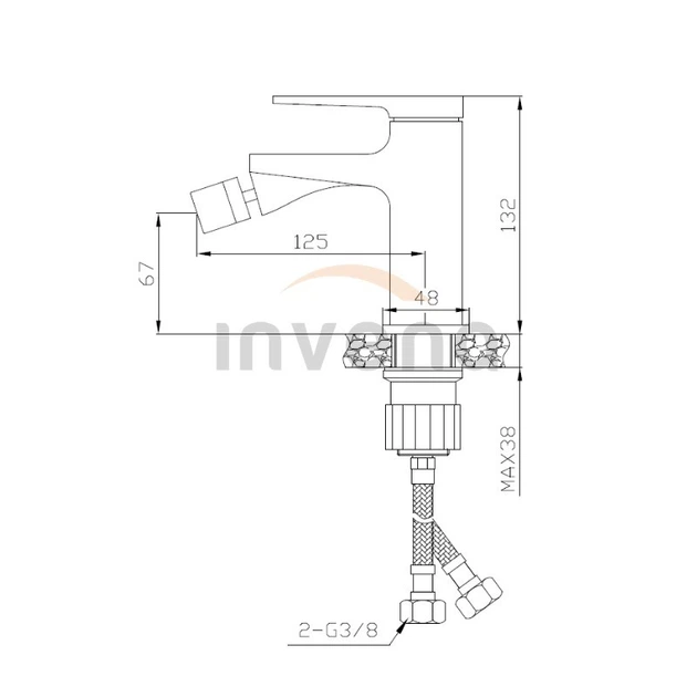 Змішувач для біде Invena Midnight BB-35-014 чорний/золотий - Фото 2 Змішувач для біде Invena Midnight BB-35-014 чорний/золотий - изображение 2