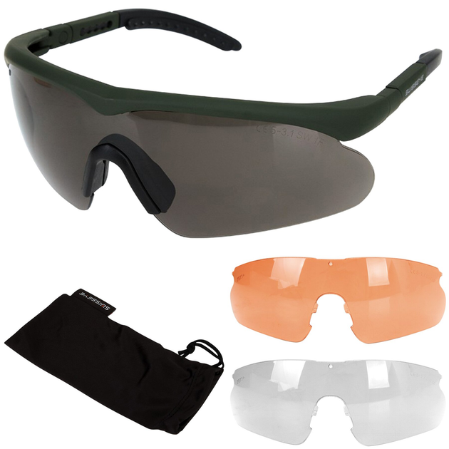 Очки баллистические солнцезащитные Раптор SAFETY GOGGLES SWISS EYE® RAPTOR Оливковые - изображение 1