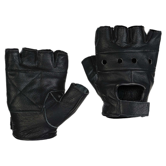 Перчатки беспалые кожаные BIKER LEATHER FINGERLESS GLOVES Черные XL от ...