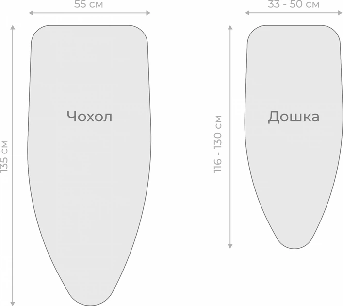 Чехол для гладильной доски Мій Дім 135 х 55 см Четырехугольники на зеленом (CU6042) - изображение 5