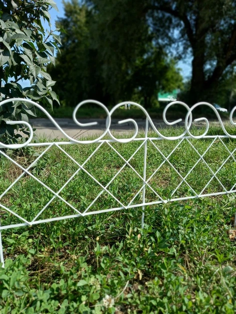 Огородження садове маленьке Прованс Ґрати 600*10*400 з Металу, колір білий Woody - зображення 2