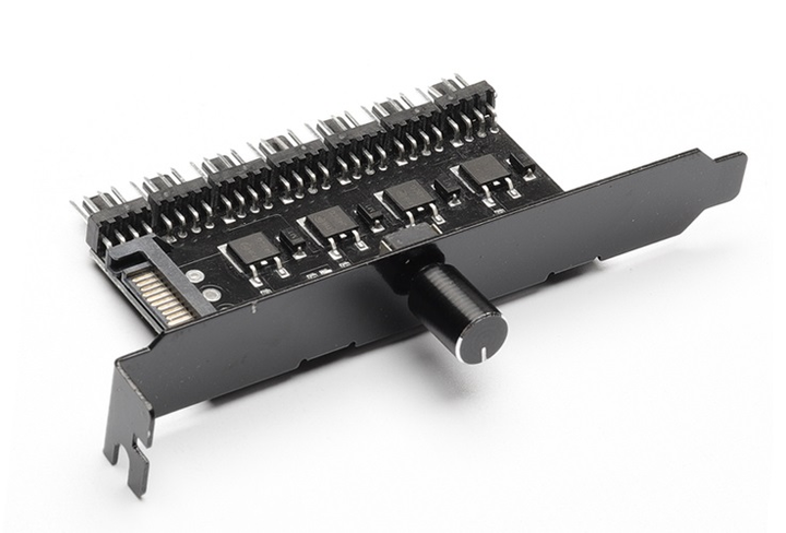 Реобас GEEK SATA на 7 кулеров 4 pin / 3 pin (в PCI слот) Fan Hub - изображение 4