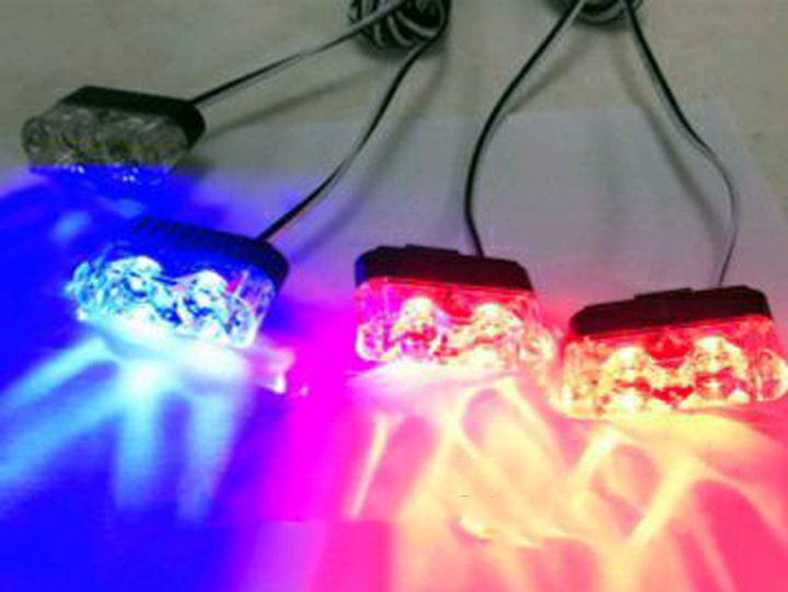 Стробоскоп светодиодный 12V DRL 50*25*13мм 4*2LED Red/Blue с пультом 9202R/B - изображение 3
