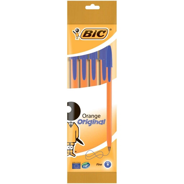 Ручка шариковая Bic Orange, синяя, 4шт в блистере (bc8308521) - изображение 2