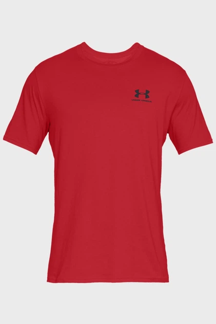 Чоловічі червоні футболки SPORTSTYLE LEFT CHEST Under Armour L 1326799-600 - Фото 5 Чоловічі червоні футболки SPORTSTYLE LEFT CHEST Under Armour L 1326799-600 - зображення 5