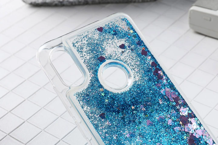 Чехол Glitter для Huawei Y6 2019 бампер силиконовый аквариум Синий - Фото 3 Чехол Glitter для Huawei Y6 2019 бампер силиконовый аквариум Синий - изображение 3