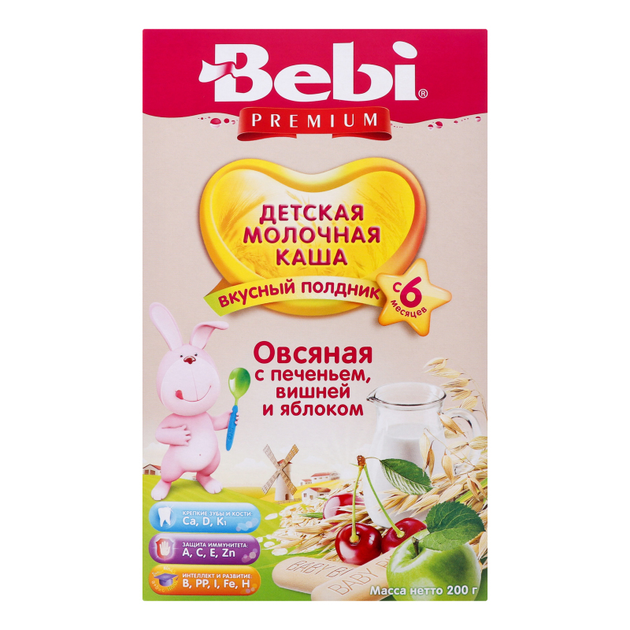 Каша Bebi Premium вівсяна Печиво з вишнею та яблуком (bc-345123) - зображення 1