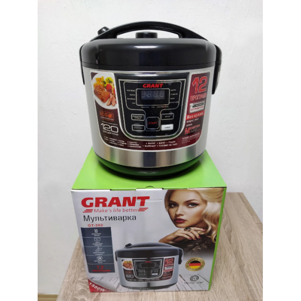 Многофункциональная кухонная мультиварка-пароварка для дома GRANT GT-202 Classic PRO Серебристый (1-01082) - изображение 3