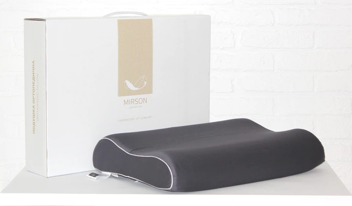 Подушка ортопедическая MirSon №7110 Elite Delicate Satin Iron Grey Aero 58х40х10.5 (2200003400571) - Фото 1 Подушка ортопедическая MirSon №7110 Elite Delicate Satin Iron Grey Aero 58х40х10.5 (2200003400571) - изображение 1
