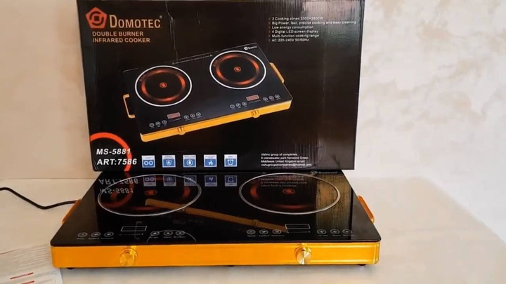 Инфракрасная двух-конфорочная плита Domotec MS-5881 настольная кухонная ...