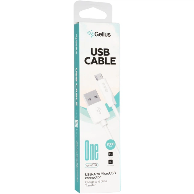 Кабель USB-MicroUSB Gelius One (GP-UC116) 1A White 2m - изображение 2