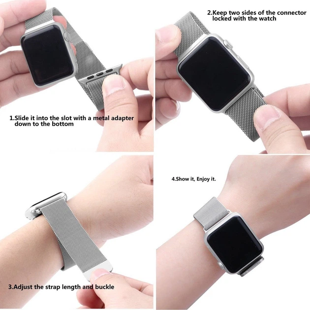 Металлический ремешок Fruct Milanese Loop Band для Apple Watch 42/44/45/46/49 mm Silver - Фото 6 Металлический ремешок Fruct Milanese Loop Band для Apple Watch 42/44/45/46/49 mm Silver - изображение 6