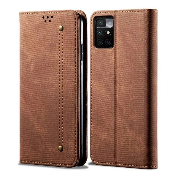 Чехол-книжка с кармашками UniCase Jeans Wallet для Xiaomi Redmi 10 / 10 (2022) / 10 Prime - Brown - изображение 2