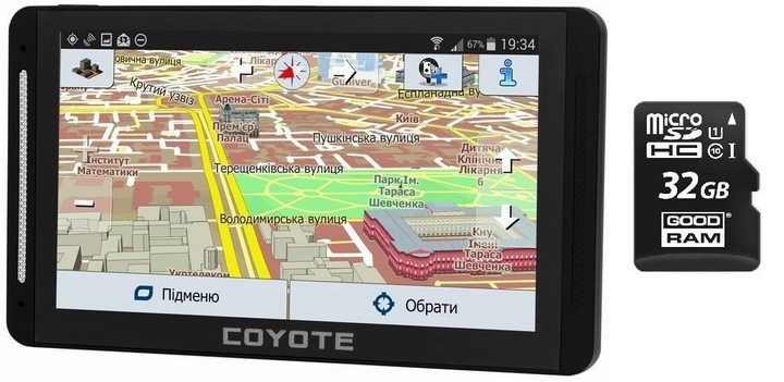 GPS Навигатор Видеорегистратор COYOTE 940 DVR Double Hector PRO 1gb 16gb с картами для грузового и легкового транспорта + MicroSD карта памяти 32GB - изображение 1