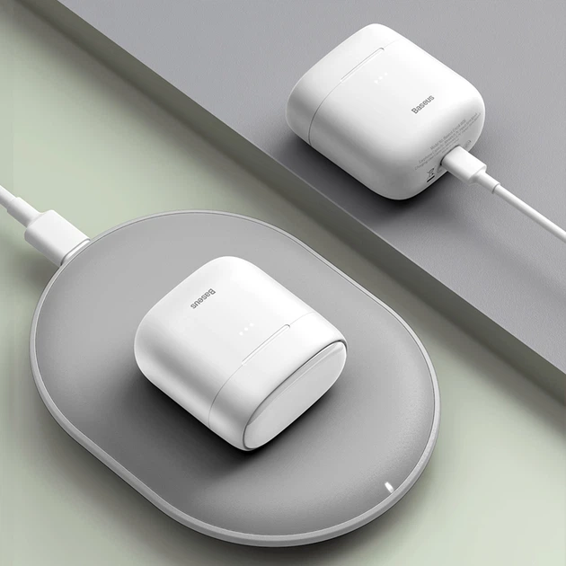 Беспроводные Bluetooth наушники Baseus Encok TWS W06 с функцией беспроводной зарядки Qi Белый - изображение 2