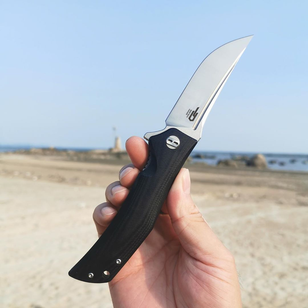 Кишеньковий туристичний складаний ніж Bestech Knife Scimitar Black BG05A-1 - зображення 2