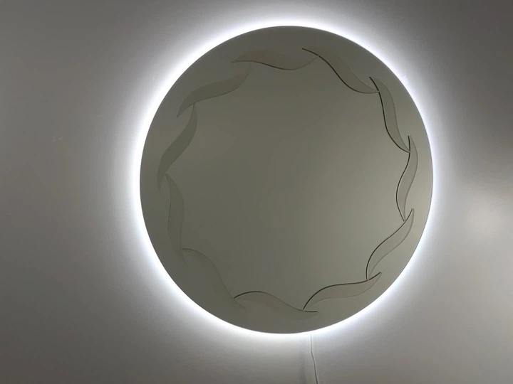 Зеркало круглое (85x85) с подсветкой и декором LED ML-07SUN - изображение 3