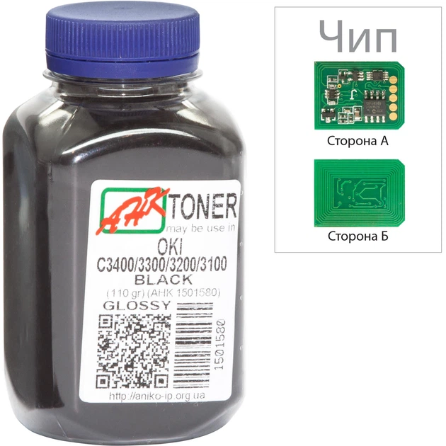 Тонер и Чип для OKI C 3400 АНК Black 110г 1502693 - Фото 1 Тонер и Чип для OKI C 3400 АНК Black 110г 1502693 - изображение 1