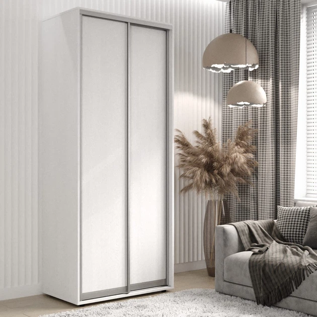 Шкаф-купе Viant Light1 ДСП/ДСП 1100х600x2200 мм Белый - Фото 1 Шкаф-купе Viant Light1 ДСП/ДСП 1100х600x2200 мм Белый - изображение 1