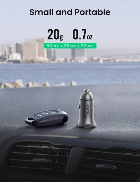Ładowarka samochodowa Ugreen CD130 20W USB + Ładowarka samochodowa PD Type-C Space Grey (UGR-30780) - obraz 7