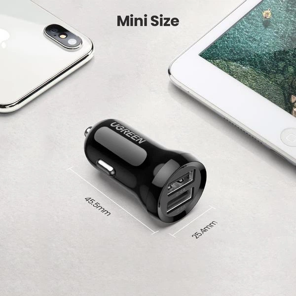 Ładowarka samochodowa Ugreen ED018 24 W 2 x USB Car Charger Black (6957303858750) - obraz 7