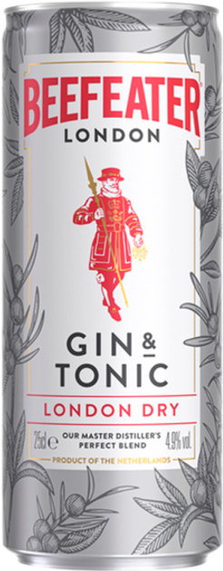 Напиток слабоалкогольный Beefeater Gin & Tonic London Dry 4.9% 0.25 л (5000299618431) - изображение 1