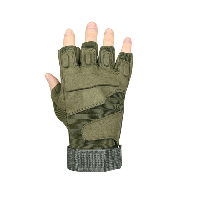 Беспалые перчатки Lesko E302 Green M без пальцев армейские военные тактические (K/OPT2-7331-27162) - изображение 2