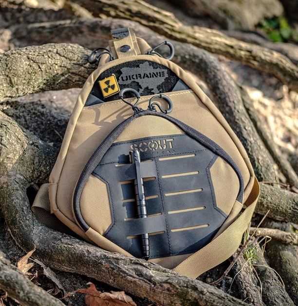 Тактична сумка-кобура для прихованого носіння Scout Tactical EDC crossbody ambidexter bag coyot/black - зображення 8