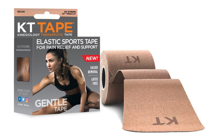 Кінезіо тейп KT TAPE GENTLE PRECUT 5смХ5м бежевий - зображення 1