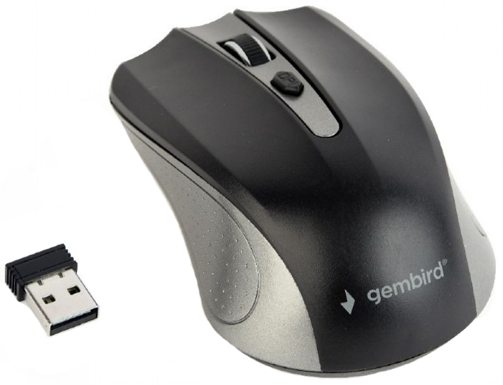 Миша Gembird MUSW-4B-04-GB Wireless Black + Grey - зображення 1