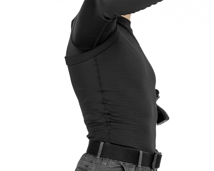 Подплечная, поясная, внутрибрючная кожаная кобура A-LINE для револьвера черная (3КУ3 Альфа440) - изображение 3