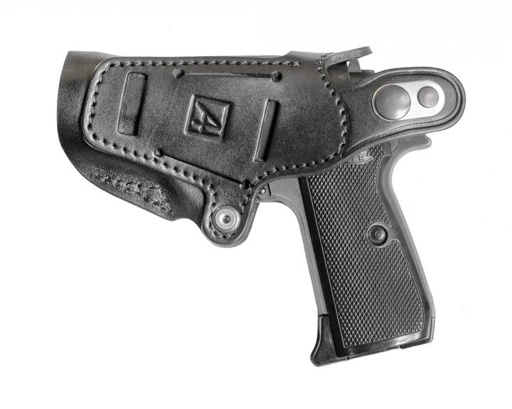 Поясная внутрибрючная кожаная кобура A-LINE для пистолетов малых габаритов черная (К9) - изображение 2