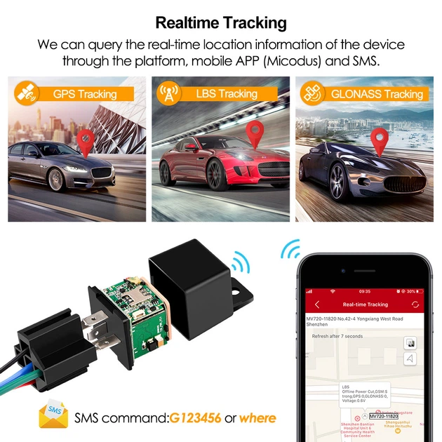 GPS-трекер MV730 для отслеживания авто, мото, грузовика c блокировкой двигателя/ Трекер Анти-кражи GSMлокатор - изображение 4
