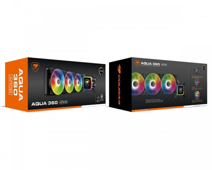 Система водяного охлаждения Cougar Aqua 360 ARGB, Intel:775/1150/1151/1155/1156/1200/1366/2011/2066, AMD:AM4/FM2/FM1/AM3+/AM3/AM2+/AM2, 394х120х27мм, 4-pin - изображение 3