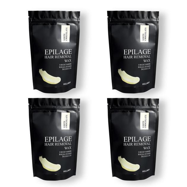 Сет Гранул для эпиляции Hillary Epilage White Chocolate 100 г 4 уп HI-11-520 - Фото 1 Сет Гранул для эпиляции Hillary Epilage White Chocolate 100 г 4 уп HI-11-520 - изображение 1