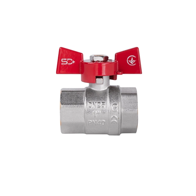 Кран шаровой SD Plus 1" ВР для воды (бабочка) SD602NW25PN40 - изображение 3