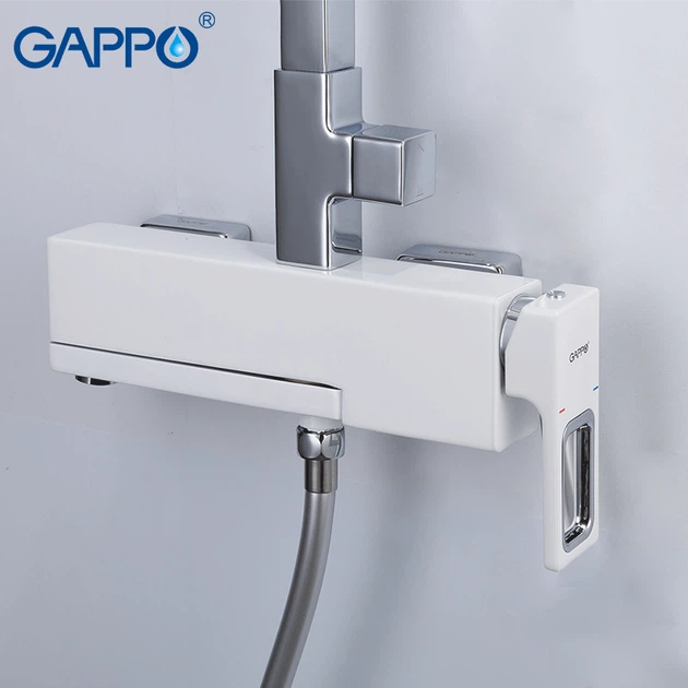 Душевая система Gappo G2417-8, излив - переключатель на лейку, белый/хром - изображение 3