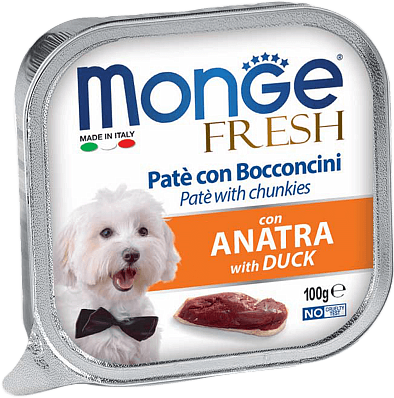 Влажный корм Monge Dog Fresh Anatra для требовательных взрослых