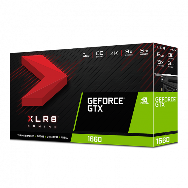 PNY PCI-Ex GeForce GTX 1660 XLR8 Gaming Overclocked Edition 6GB GDDR5 (192bit) (1530/8000) (HDMI, DVI, Displayрort) (VCG16606SFPPB-O) - зображення 7