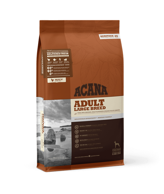 Сухой корм Acana Adult Large Breed 11.4 кг для взрослых собак больших пород (цыпленок, камбала) - Фото 1 Сухой корм Acana Adult Large Breed 11.4 кг для взрослых собак больших пород (цыпленок, камбала) - изображение 1