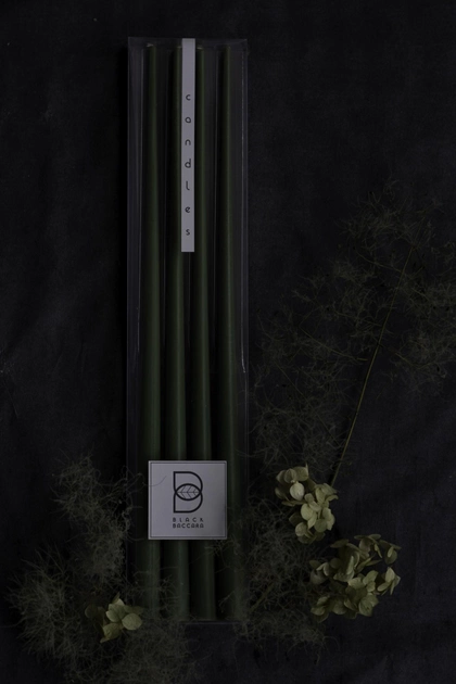 Свеча столовая высокая BBcandles 45 см 4шт оливковый "Olive-wood" - изображение 1