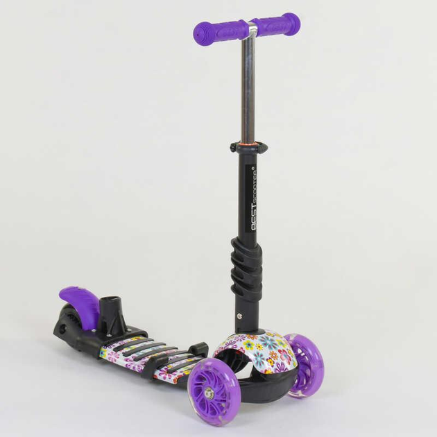 Самокат с сиденьем 5в1 Best Scooter 97240 PU колеса с подсветкой ...