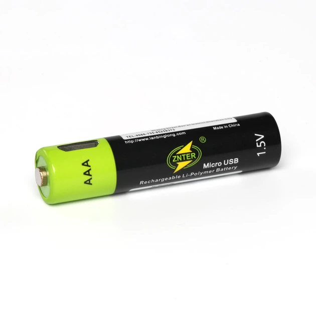 AAA ♡ Батарейка акумулятор ZNTER ААА 1,5 V 600 mAh micro USB – фото
