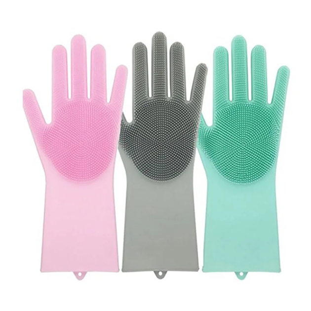Силиконовые многофункциональные перчатки для мытья и чистки Magic Silicone Gloves Малиновый - Фото 6 Силиконовые многофункциональные перчатки для мытья и чистки Magic Silicone Gloves Малиновый - изображение 6