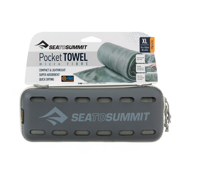 Рушник SeaToSummit Pocket Towel XL Grey - Фото 2 Рушник SeaToSummit Pocket Towel XL Grey - зображення 2