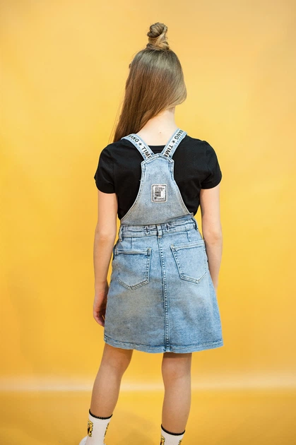 Сарафан A-yugi Jeans 140 см Синий (2125000655437) - Фото 2 Сарафан A-yugi Jeans 140 см Синий (2125000655437) - изображение 2
