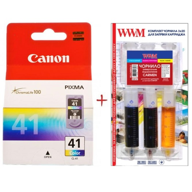 Картридж Canon для Pixma MP210/MP450 CL-41C + Заправний набір Color ...