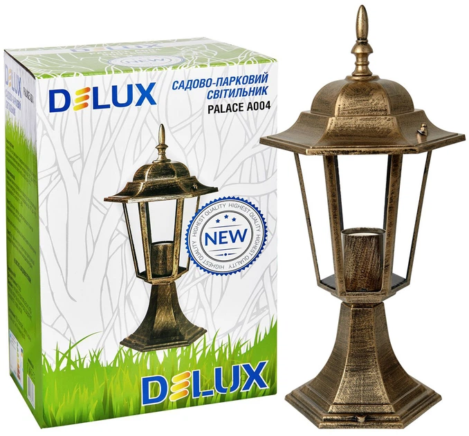 Уличный светильник Delux PALACE A004 60W E27 черное золото (90016658) - изображение 2