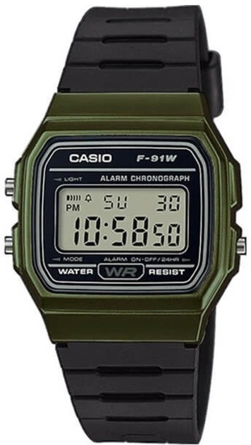 Чоловічий годинник Casio F-91WM-3ADF - Фото 1 Чоловічий годинник Casio F-91WM-3ADF - зображення 1